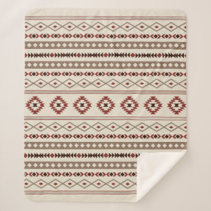 Cobertor Sherpa Aztec Browns Rust Cream Mixed Motifs Padrão