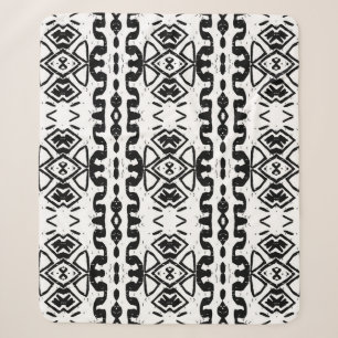Cobertor Sherpa Aztec Étnico, Padrão De Vintage Striped.