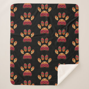 Cobertor Sherpa Aztec Patterno Cachorro Paw