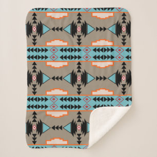 Cobertor Sherpa Aztec Tribal Geométrico
