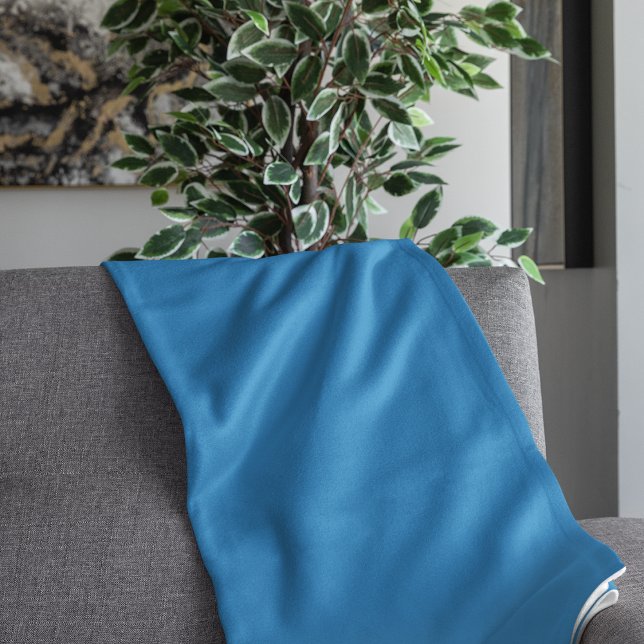 Cobertor Sherpa Azul Aço Cor Sólida Simples (Steel Blue Solid Plain Color Sherpa Blanket - Large Size)