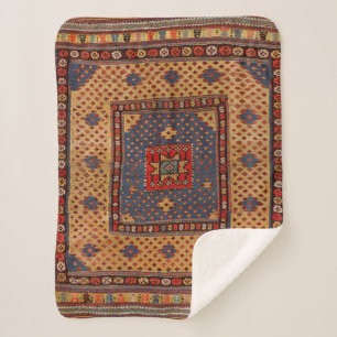 Cobertor Sherpa Azul-Amarelo-Curdo-Escuro-Seguro-escuro 