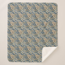 Cobertor Sherpa Azul Bege Verde Chinoiserie Toile Floral Flores