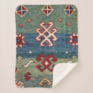 Cobertor Sherpa Azul-claro, de aço colorido, com verificação verde