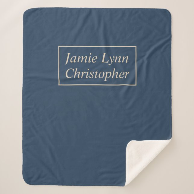 Cobertor Sherpa Azul com nomes de Casais da Vanilla (Frente)