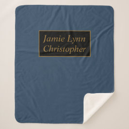 Cobertor Sherpa Azul com nomes de Casais Dourados