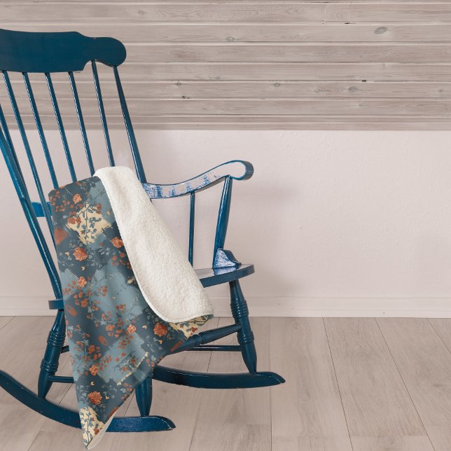 Cobertor Sherpa Azul Country Rust Rustic Farmhouse (Criador carregado)