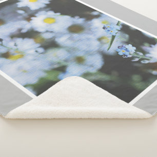 Cobertor Sherpa Azul Disias Flores Felizes Jogam Banheira