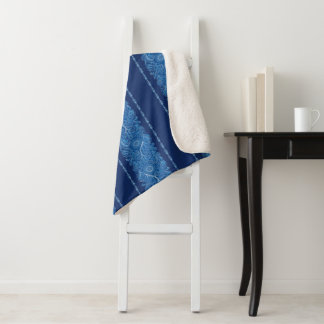 Cobertor Sherpa Azul e Branco Decorativo
