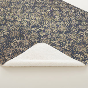 Cobertor Sherpa Azul pacífico e creme Batik Sherpa Blanket