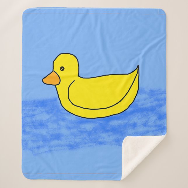 Cobertor Sherpa Azul-Pocorn Anime Ducky (Frente)