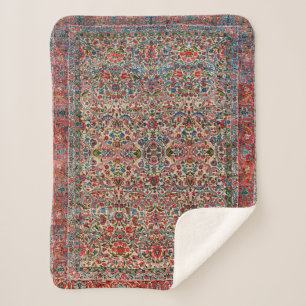 Cobertor Sherpa Azul Rosa Vermelho da Pérsia do Sul