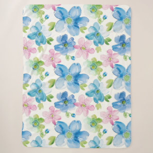 Cobertor Sherpa Azul verde-rosa-chic