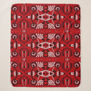 Cobertor Sherpa Azulejo Abstrato de étnico