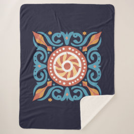 Cobertor Sherpa Azulejo de Boho Sherpa Blanket