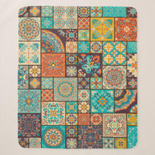 Cobertor Sherpa Azulejo de retalhos incolor com o Islã, Árabe