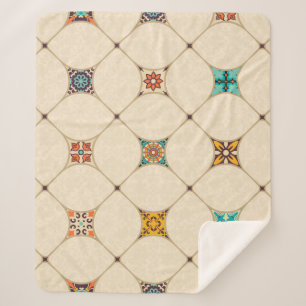 Cobertor Sherpa Azulejo de retalhos incolor com o Islã, Árabe