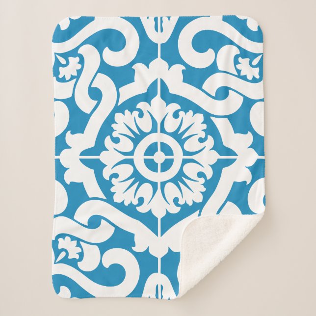 Cobertor Sherpa Azulejos azuis portugueses 1 (Frente)