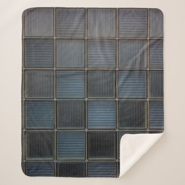 Cobertor Sherpa Azulejos de vidro de fundo quadrados (Frente)