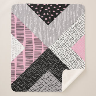 Cobertor Sherpa Azulejos, desenho à mão livre.