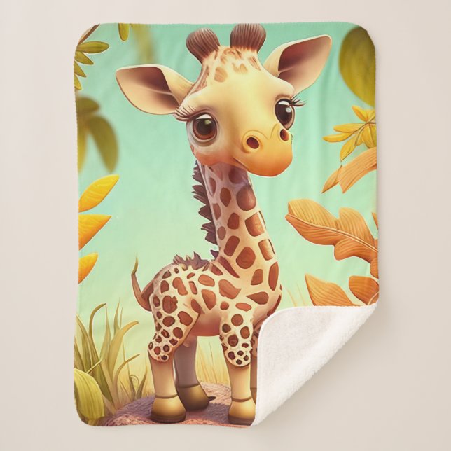 Cobertor Sherpa "Baby Giraffe" (Frente)