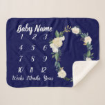 Cobertor Sherpa Baby Milestone Blanket Personalizado Baby Boy Gift<br><div class="desc">Gift personalizado do Chá de fraldas de proteção para fotos de crescimento do bebê em Blanket Track Personalizado com o nome do bebê Baby Boy Gift</div>