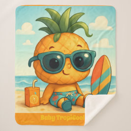 Cobertor Sherpa Baby TropiCool Tony - Pineapple Empire