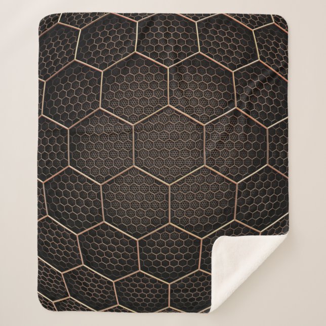 Cobertor Sherpa Background texture hexagon grid d (Frente)