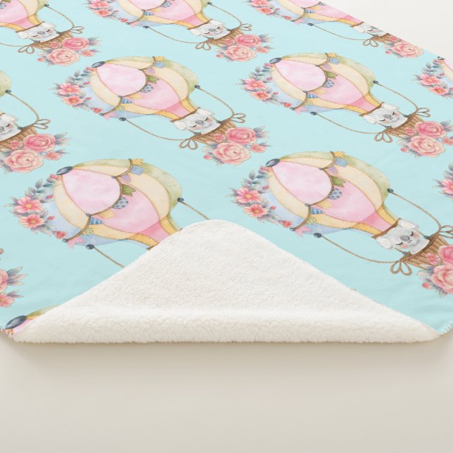 Cobertor Sherpa Balão de Ar Quente Cuto com Padrão de Aquarela do  (3/4)