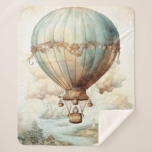 Cobertor Sherpa Balão de Ar Quente Steampunk (2)