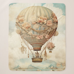 Cobertor Sherpa Balão Rosa Pastel Rosa Conto de Fadas Vitoriano em