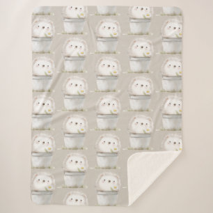 Cobertor Sherpa Balde de Flor de Margaridaouriço de Chocolate e Cr