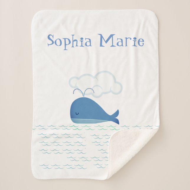 Cobertor Sherpa Baleia relaxada (Frente)