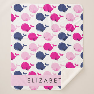 Cobertor Sherpa Baleias Cutas, Padrão De Baleias, Seu Nome