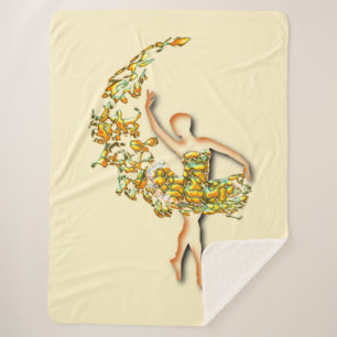 Cobertor Sherpa Ballerina Art Fire Dance - Desenho de Dançarino B