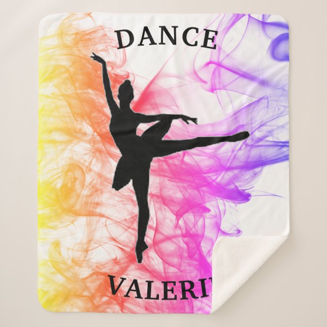 Cobertor Sherpa Ballerina Dance Pastel Watercolor (Frente)