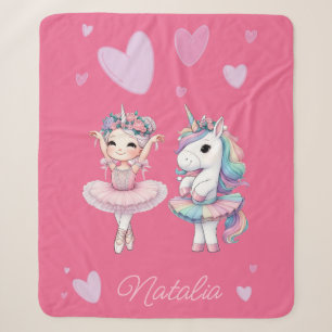 Cobertor Sherpa Ballerina rosa-branca Sherpa Blanket