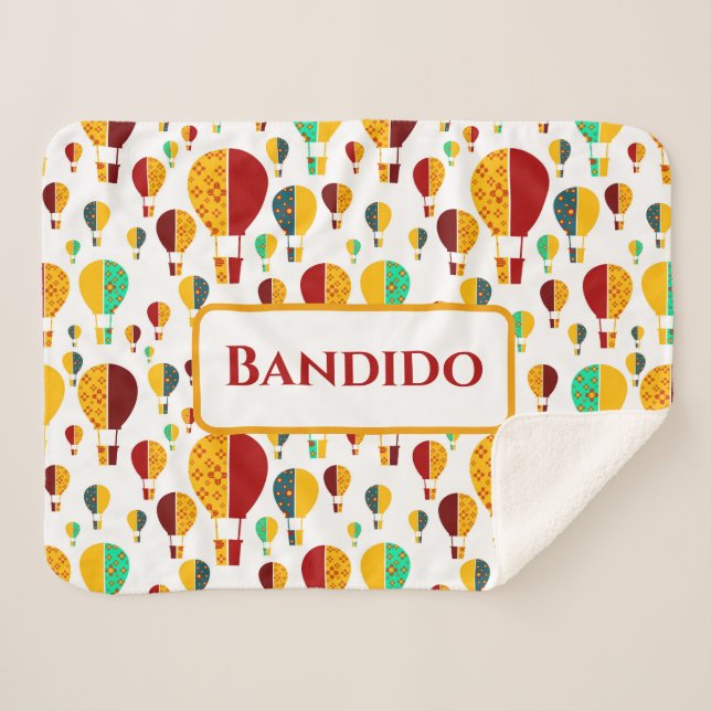 Cobertor Sherpa Balões de Ar Quente do Novo México Zia (Frente (Horizontal))