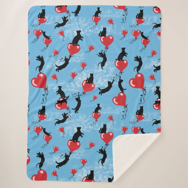 Cobertor Sherpa Balões vermelhos voadores (Frente)