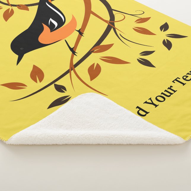 Cobertor Sherpa Baltimore Oriole Nature Sherpa Blanket (3/4)