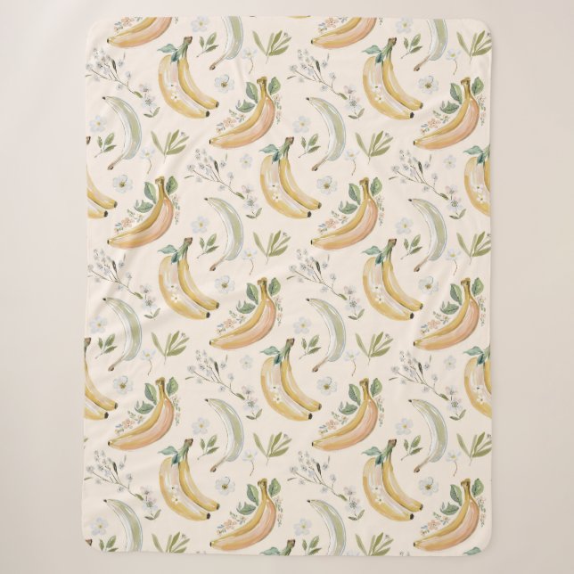 Cobertor Sherpa Bananas por Cerejas (Frente)
