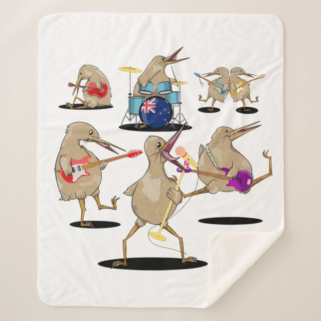 Cobertor Sherpa Banda NZ Music Kiwi (Frente)