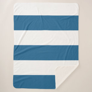 Cobertor Sherpa Bandas brancas e azuis no oceano