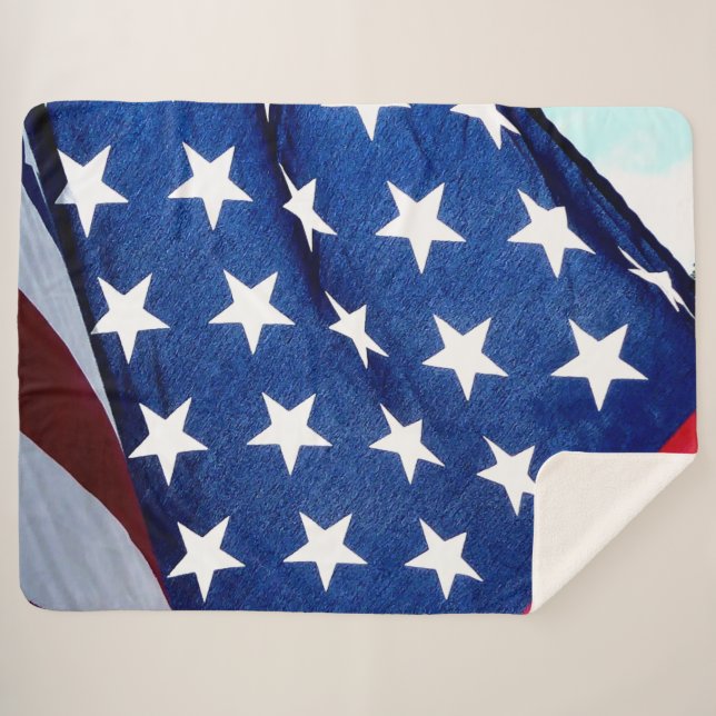 COBERTOR SHERPA BANDEIRA AMERICANA (Frente (Horizontal))