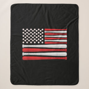 Cobertor Sherpa Bandeira Americana Clássica de Basebol - Baseball