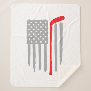 Cobertor Sherpa Bandeira americana de hóquei