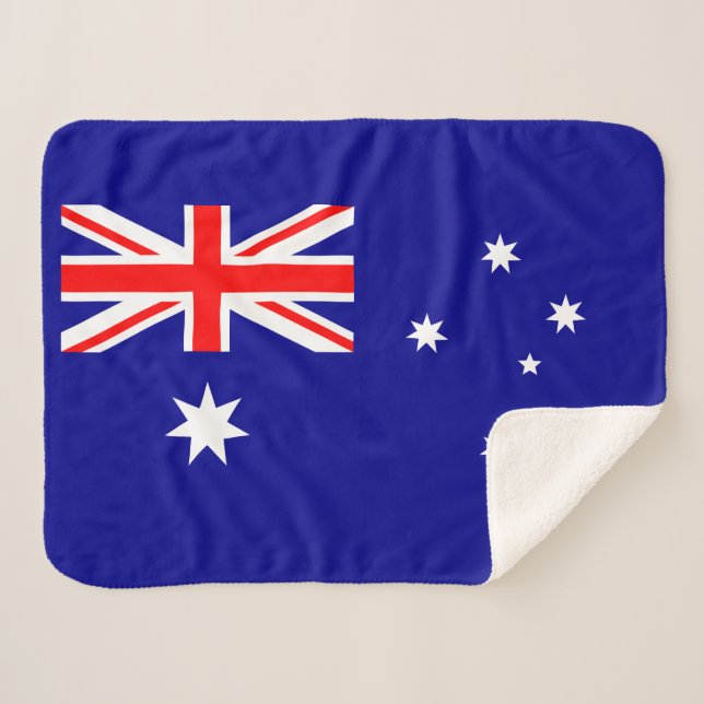 Cobertor Sherpa Bandeira Australiana Patriótica Sherpa Blanket (Frente (Horizontal))