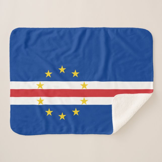 Cobertor Sherpa Bandeira Cabo Verde (Frente (Horizontal))