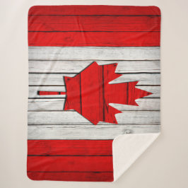 Cobertor Sherpa Bandeira canadense embrulhada no Love Sherpa Blank
