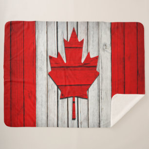 Cobertor Sherpa Bandeira canadense embrulhada no Love Sherpa Blank
